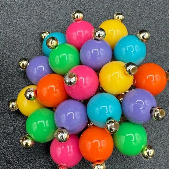 Confetti Pop Vintage Starburst Clip On Earrings - Picture 6 of 7